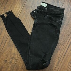 Distressed Black Women's Jeans